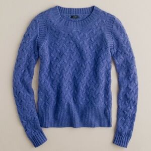 J Crew honeycomb cable knit sweater in blue. Size XS